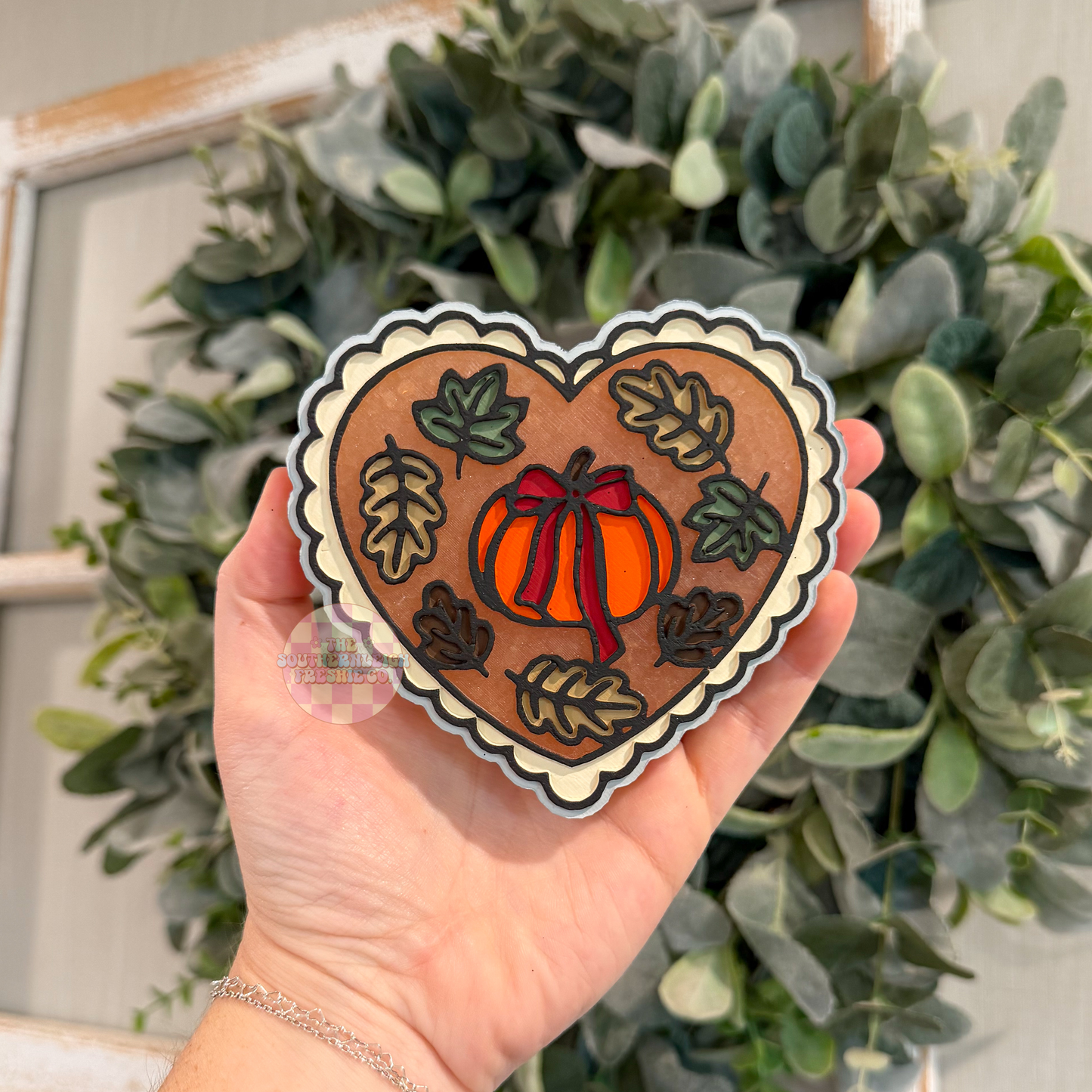 Fall Scalloped Heart