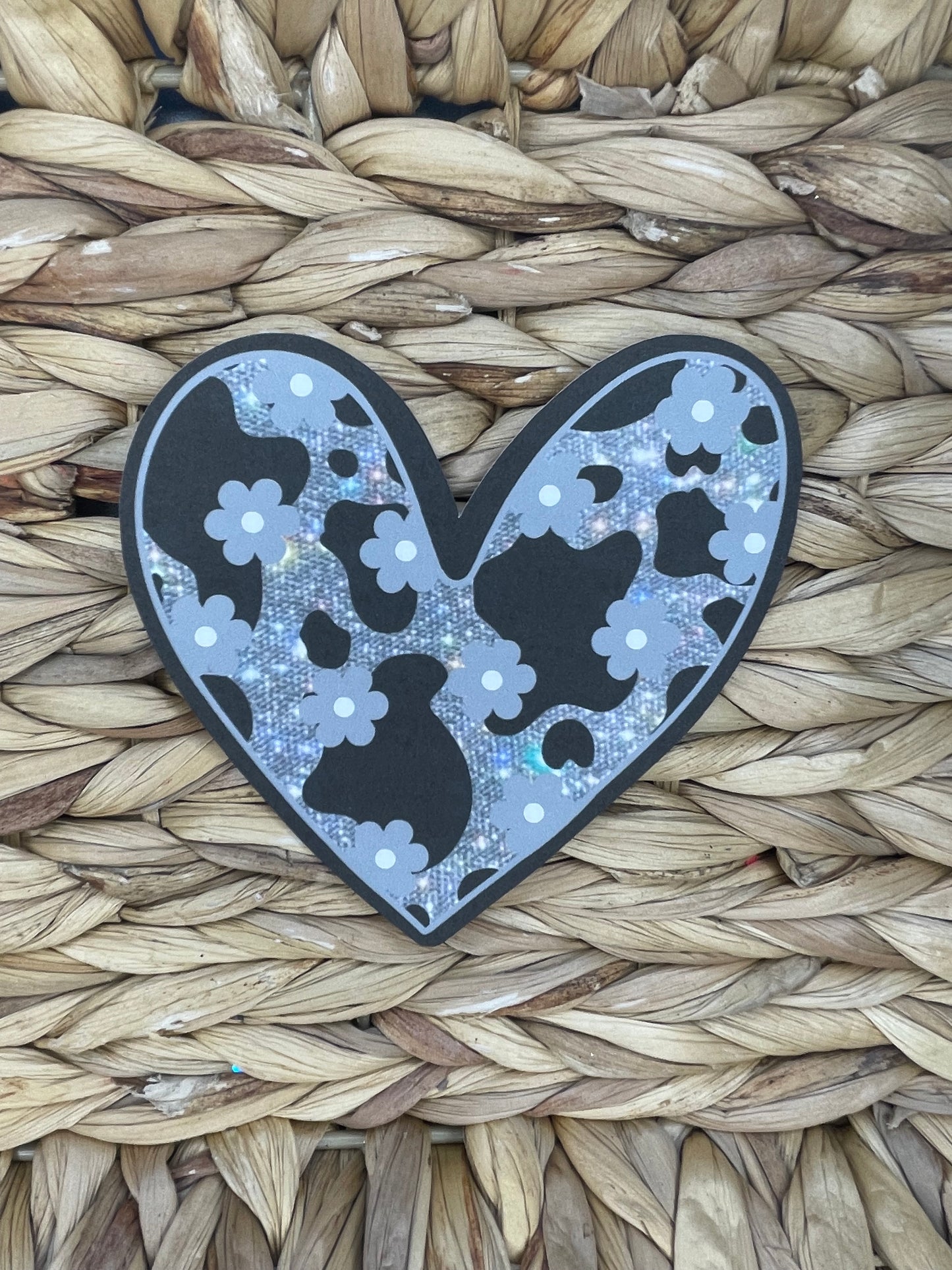 Faux Glitter cow print