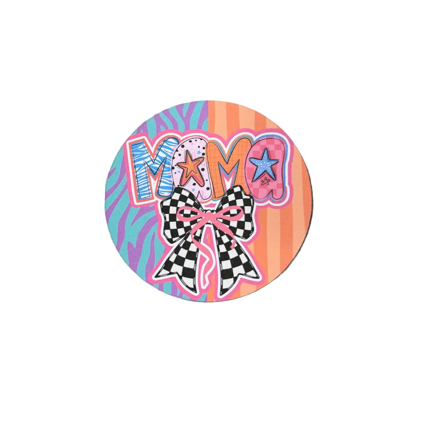Mama With checkered bow (zebra)