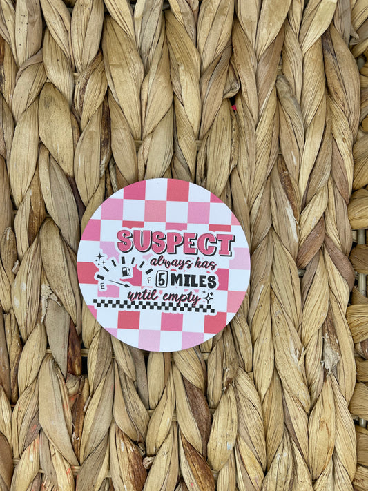 5 Miles Til Empty (pink checkered)
