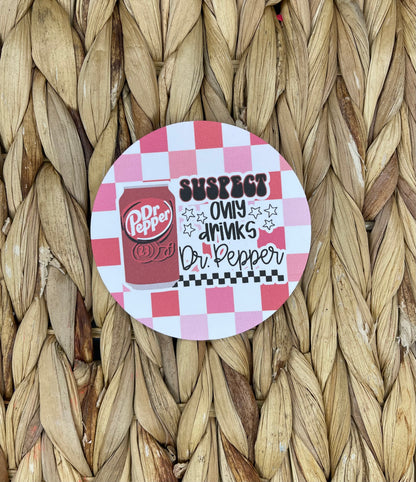 Only Drinks Dr. P (pink checkered)
