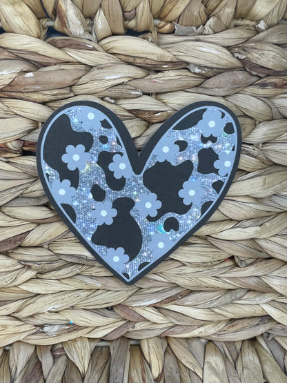 Faux Glitter cow print