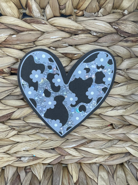 Faux Glitter cow print
