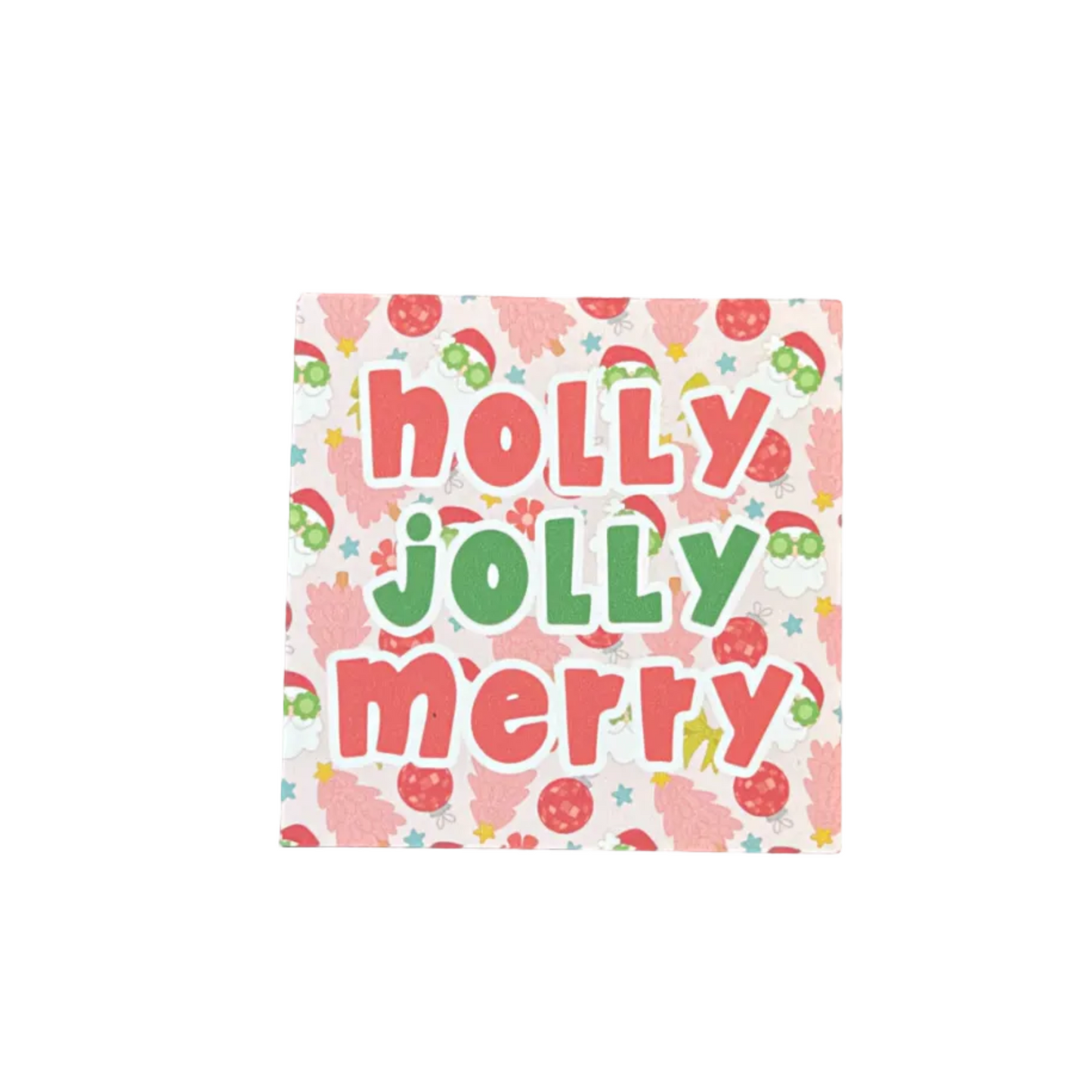 Holly Jolly (santas/pink trees)