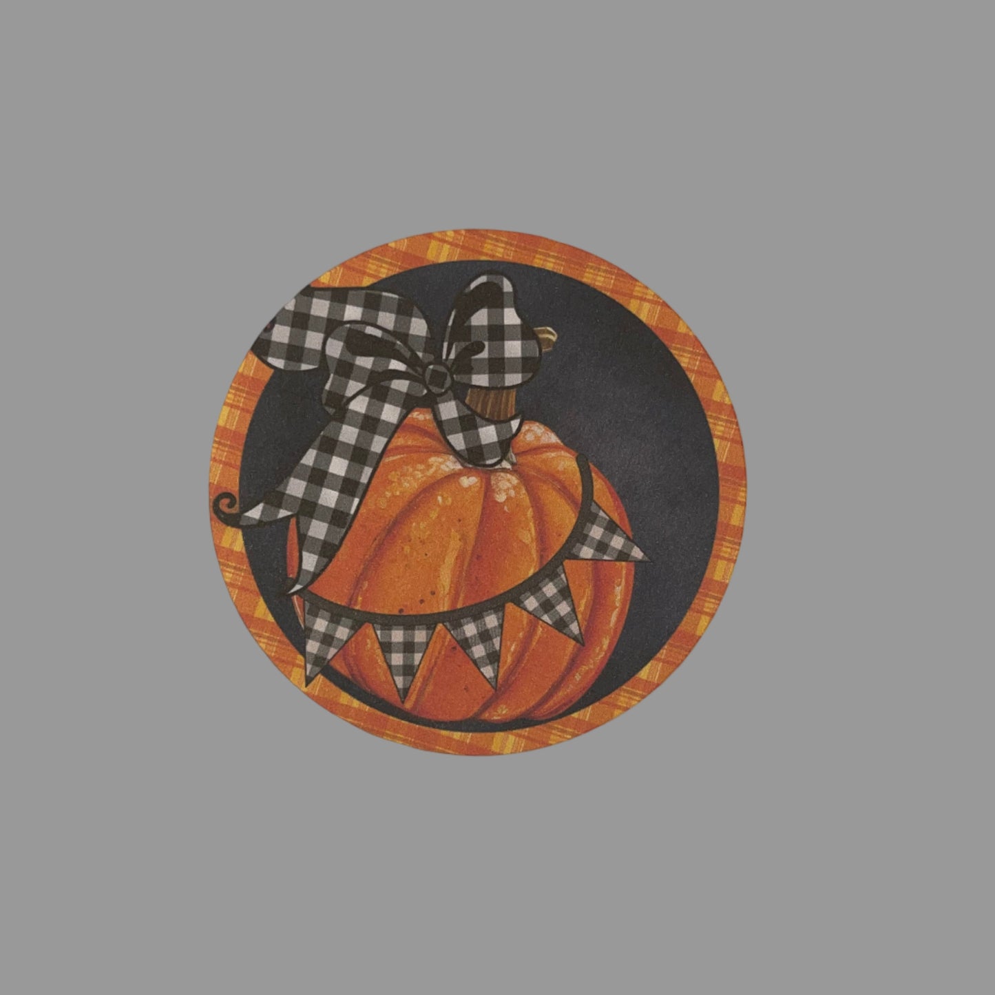 Checkered Bow Pumpkin