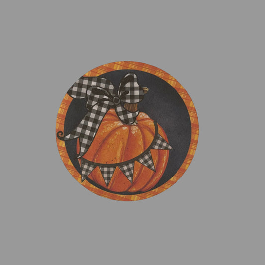 Checkered Bow Pumpkin
