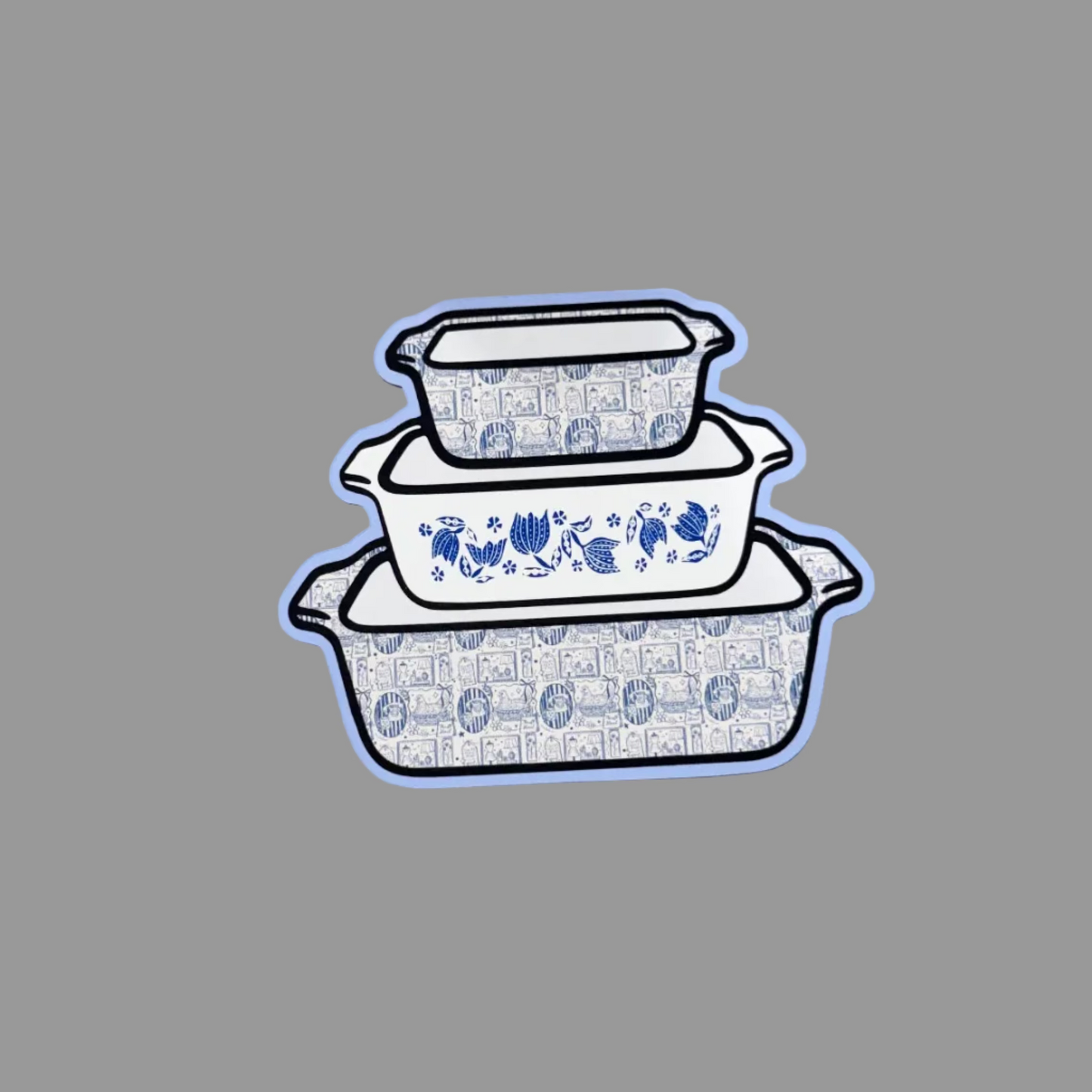 Blue Floral & Hens