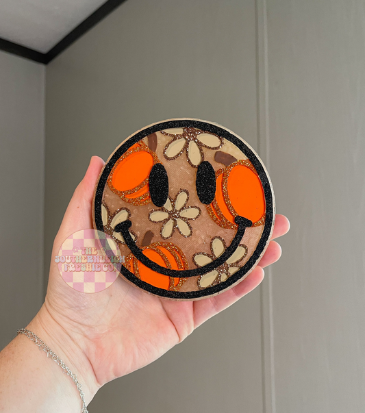 Floral Pumpkin Smiley